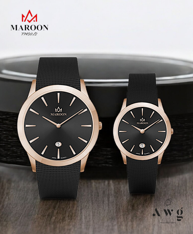 ساعت مچی ست (کاپل) Maroon کد 77430